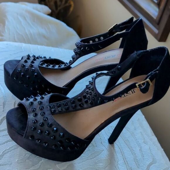 Just Fab Studded🖤 Sexy Platform Stilettos NWOT Size 7.5 - Picture 2 of 16